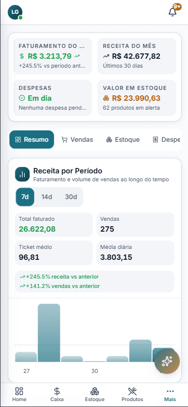 Tela do financeiro no celular, app Abacus