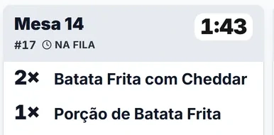 Tela de preparo do Abacus filtrada na cozinha, com os pedidos e o tempo de cada um